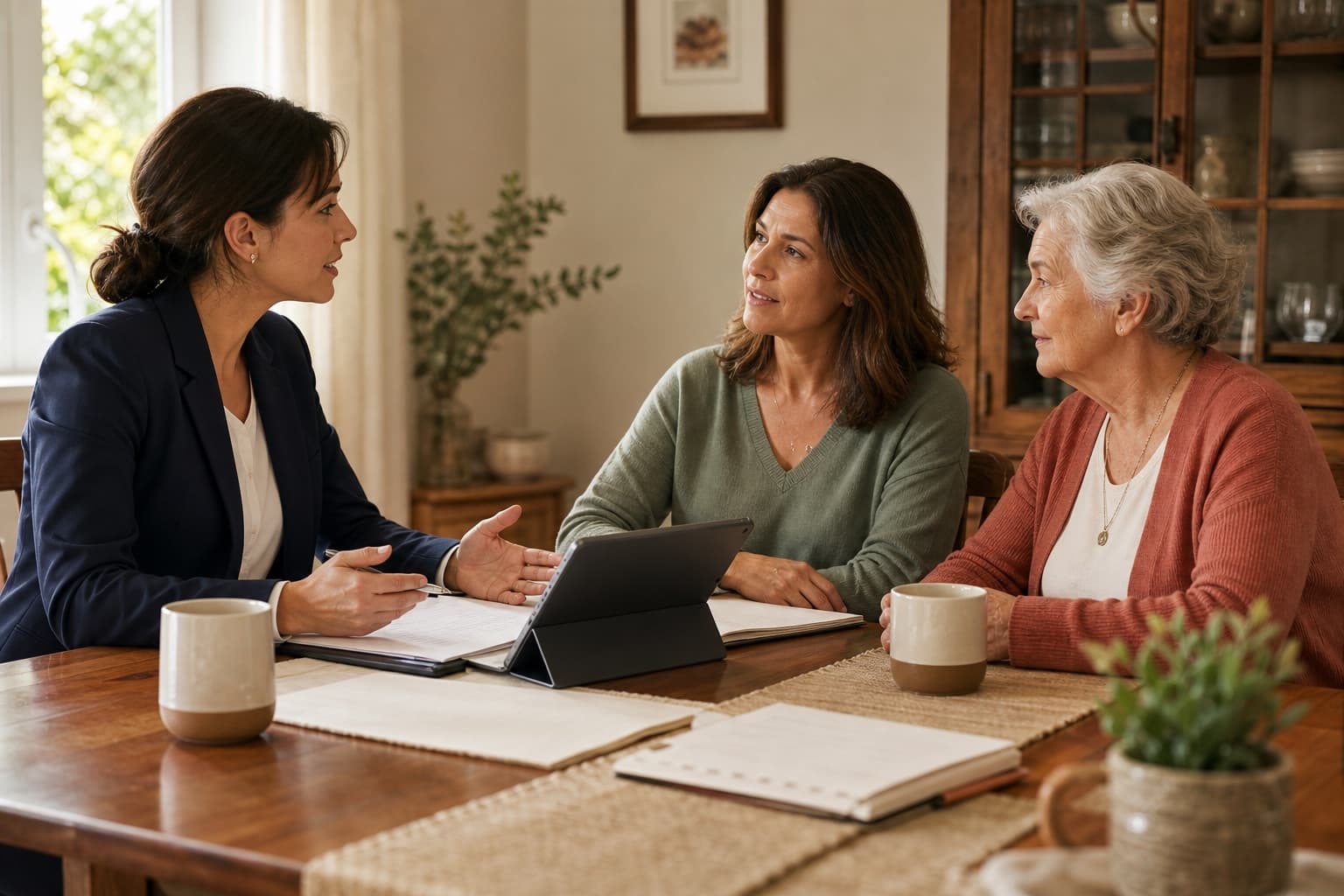 Warmheart caregiver supporting an older adult at home
